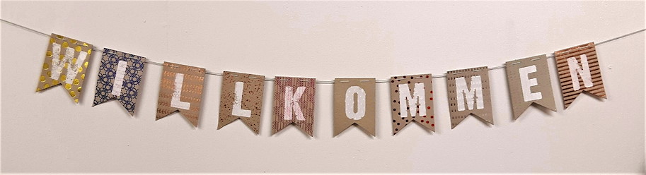 Willkomm/ Happy Birthday/ Hochzeits - Girlande