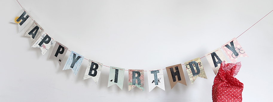 Willkomm/ Happy Birthday/ Hochzeits - Girlande