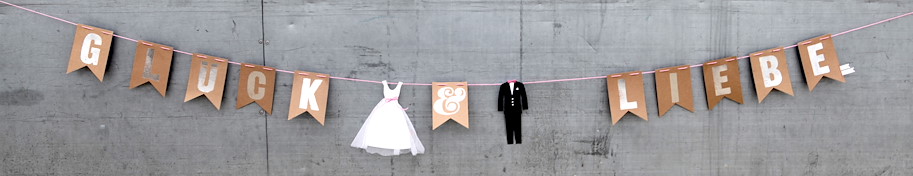 Willkomm/ Happy Birthday/ Hochzeits - Girlande
