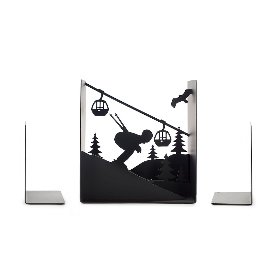 Bücherstützenset Skifahrer