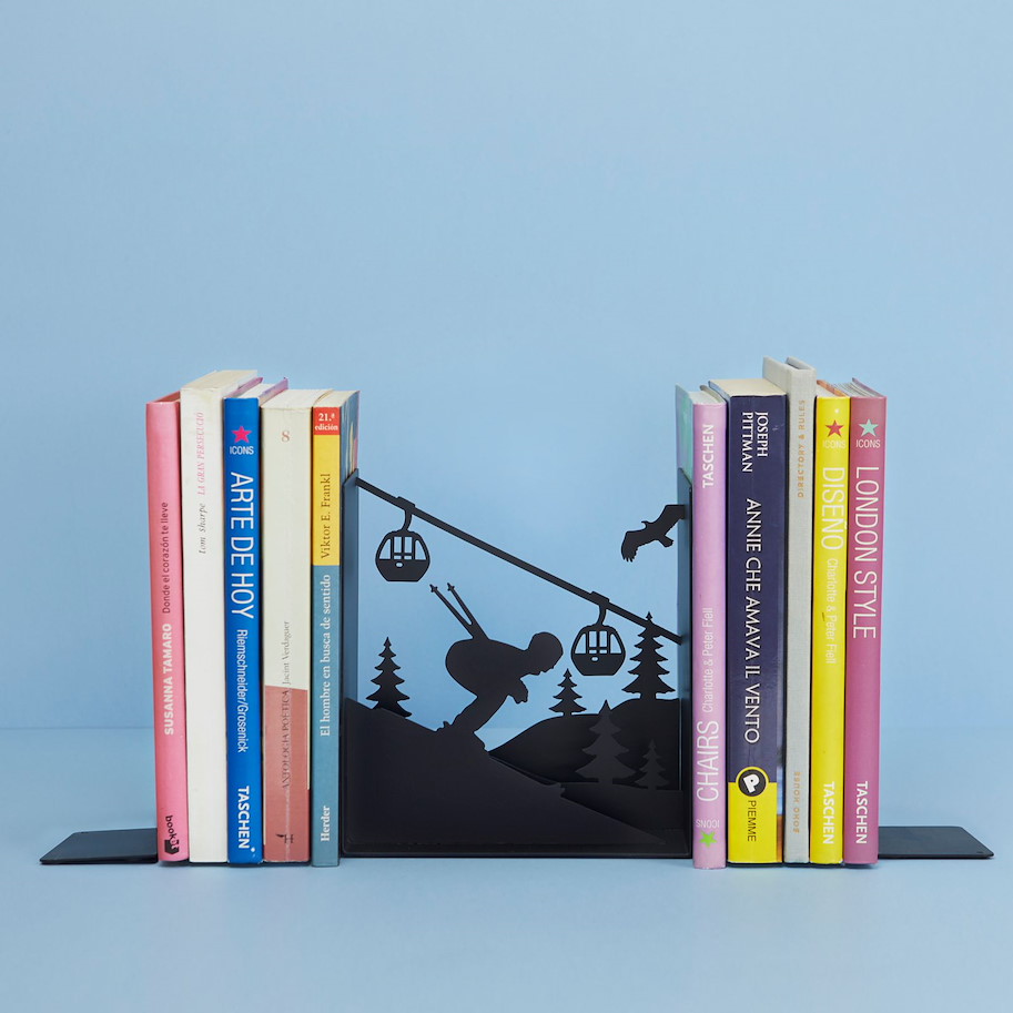 Bücherstützenset Skifahrer